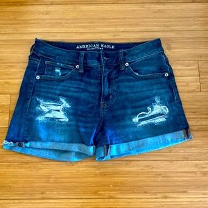 american eagle ripped jean shorts